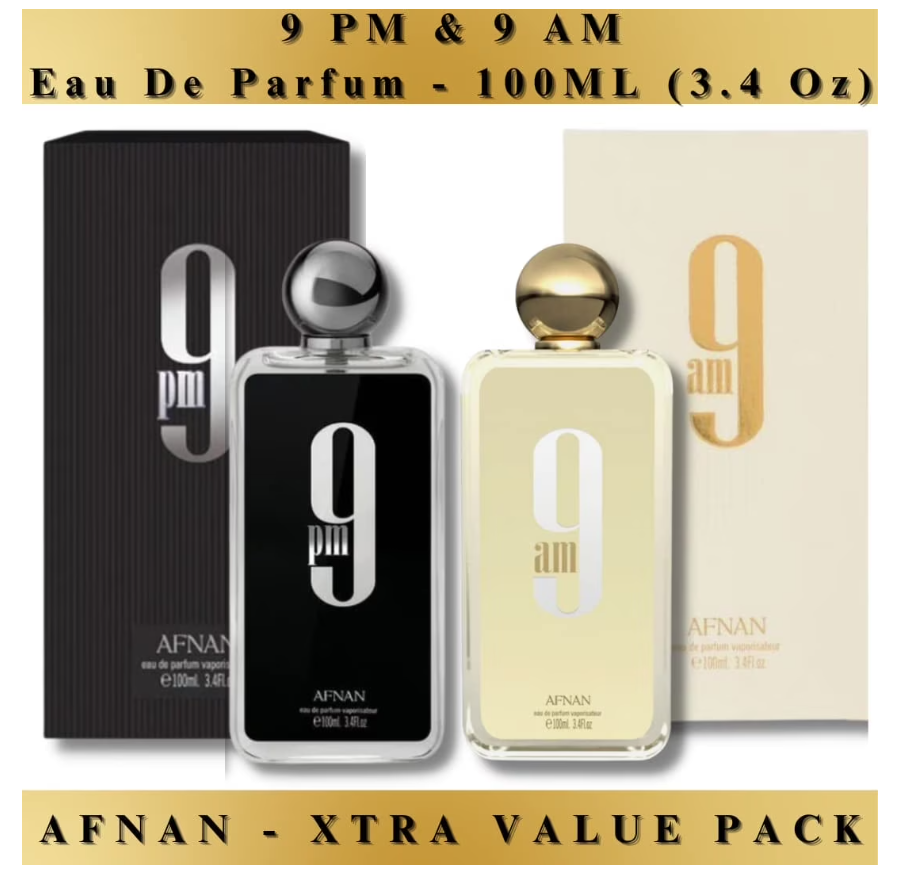 Afnan 9PM & 9AM Collection Eau de Parfum Perfume for Men, 100 mL Spray