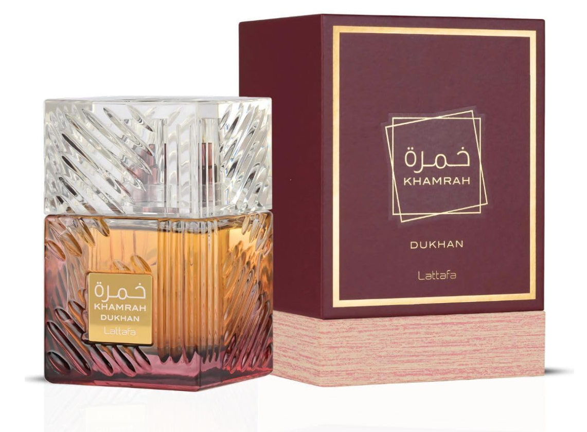 Lattafa Khamrah Dukhan Eau de Parfum Spray for Unisex, 3.4 Ounce