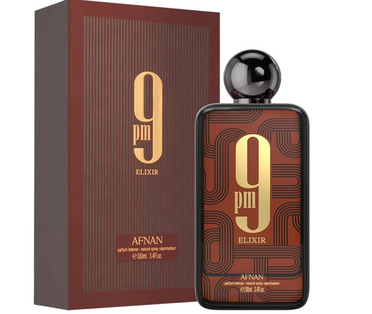 Afnan 9 PM Elixir Unisex Extrait de Parfum, 3.4 Fl. Oz